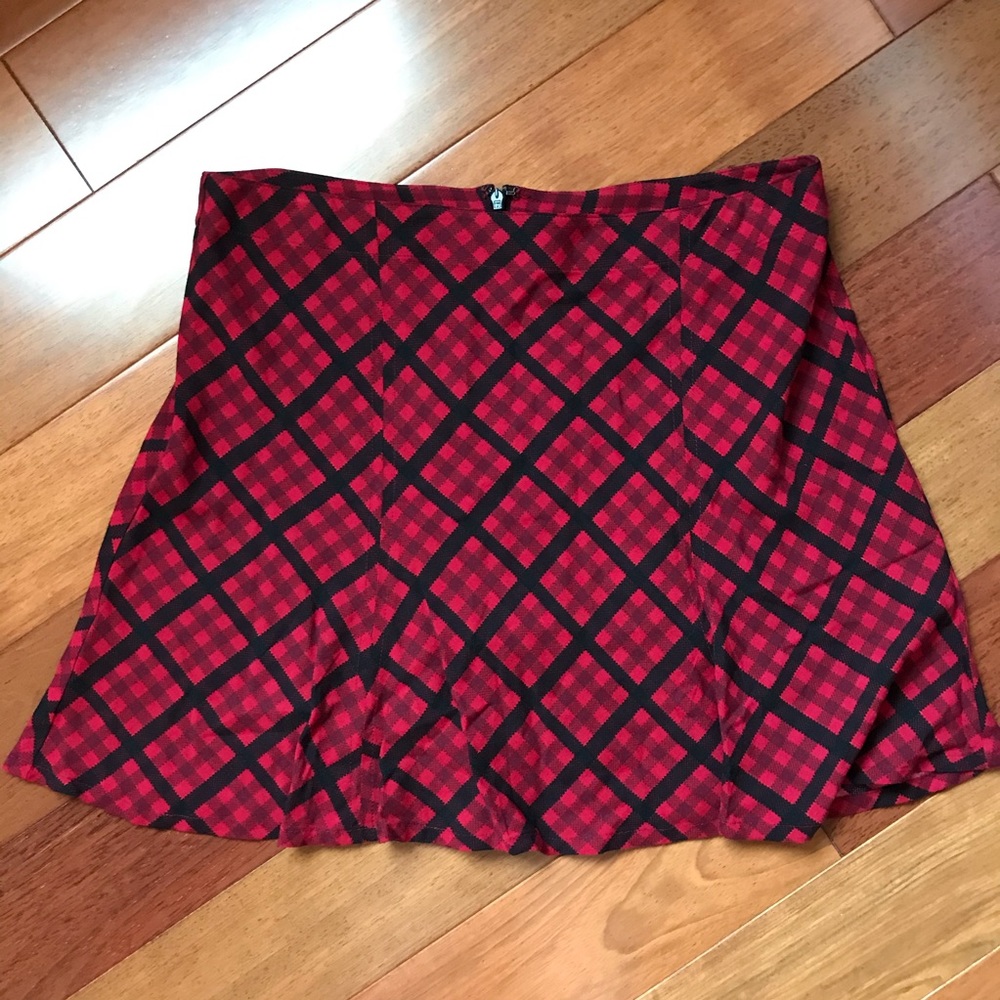 BP Red Plaid Mini Skirt